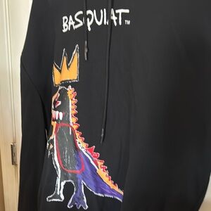 Reason Black Hoodie with Artistic Dinosaur Design